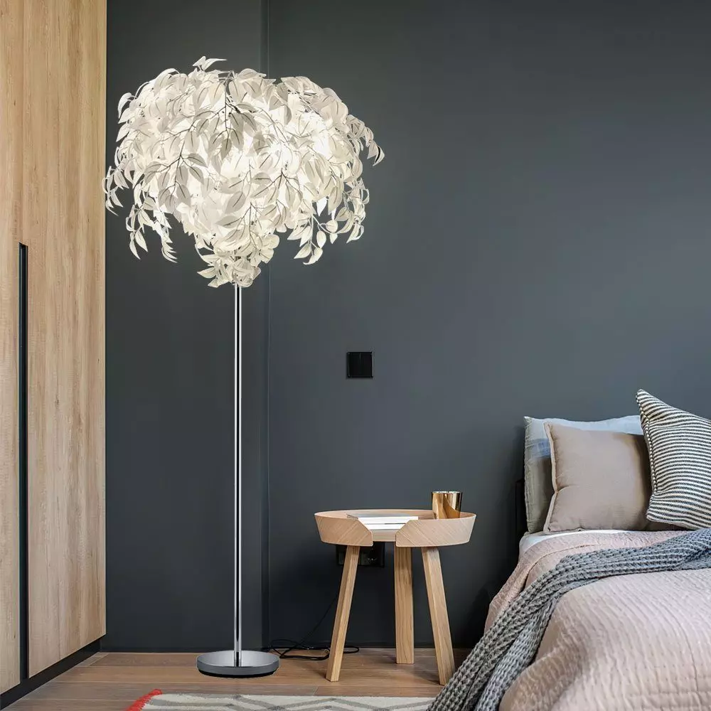 etc-shop LED Stehlampe, Leuchtmittel inklusive, Warmweiß, Farbwechsel, Stand Lampe Blätter Steh Leuchte Fernbedienung Beleuchtung mit Set