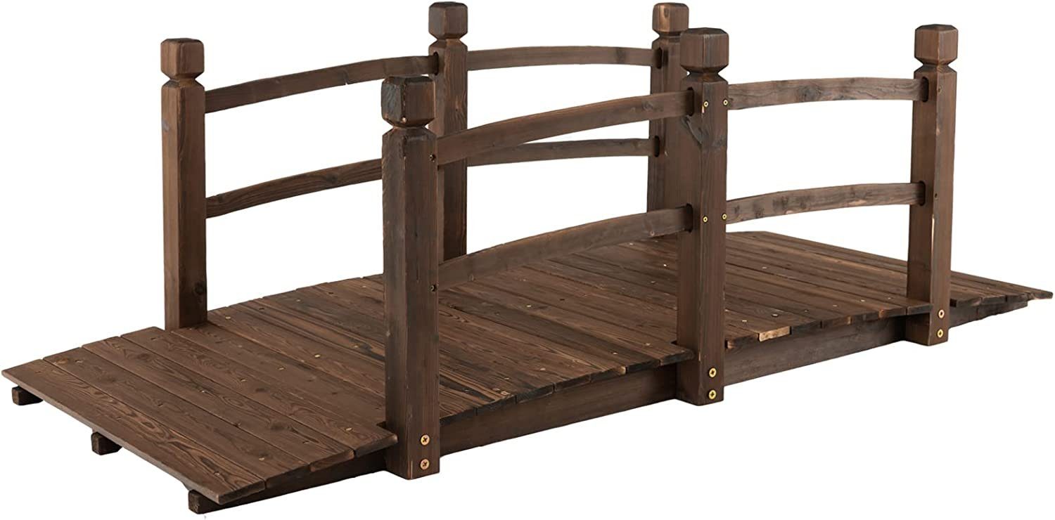 COSTWAY Zierbrücke Gartenbrücke, aus Holz, 171 x 76,5 x 58,5 cm, bis 180kg