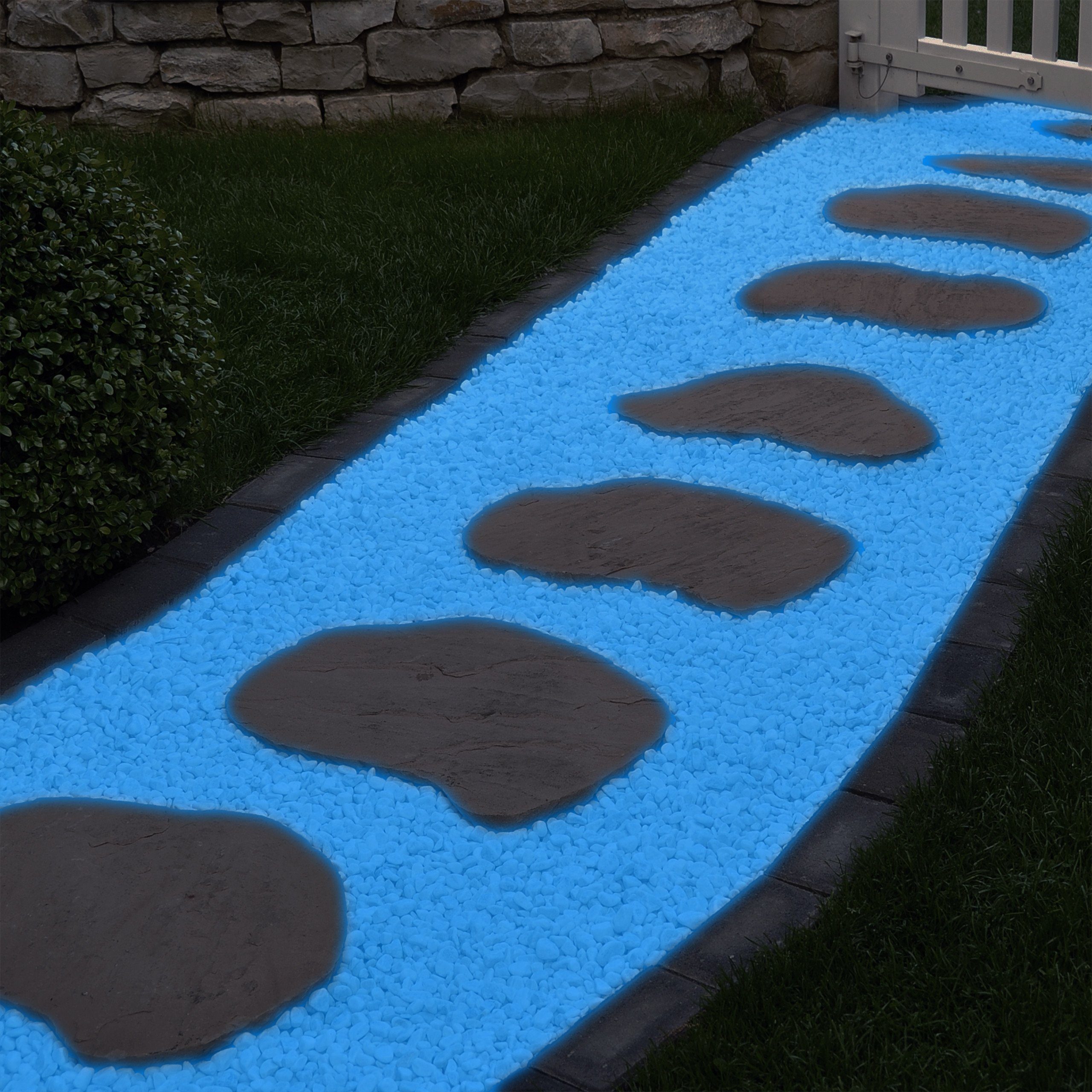 relaxdays Dekosteine Leuchtsteine 200er Pack Blau