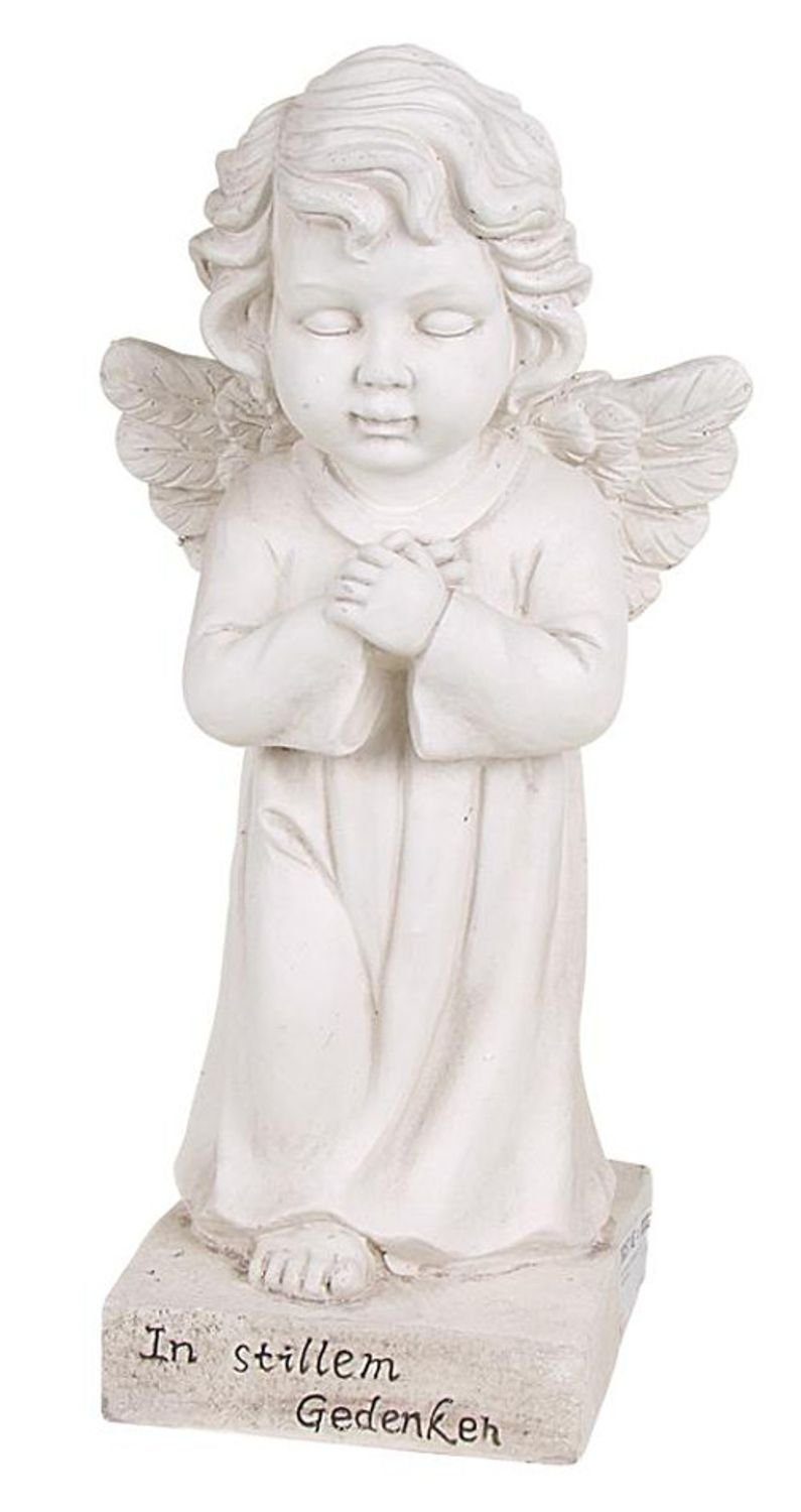 BURI Gartenfigur Grab-Spruchstein stehender Engel 56cm Schutzengel Grabschmuck Figur St