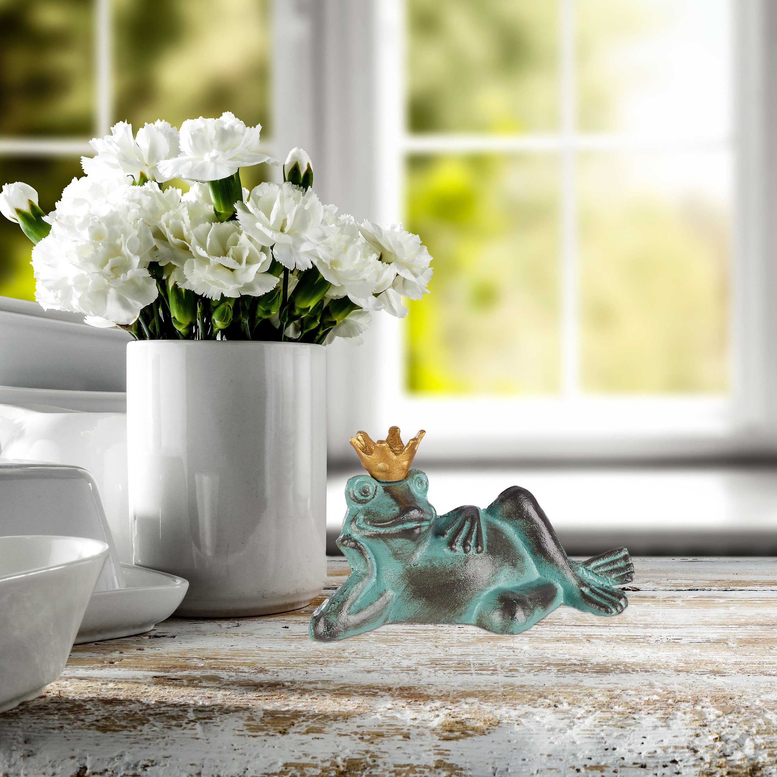 relaxdays Gartenfigur Gartenfigur Froschkönig, M