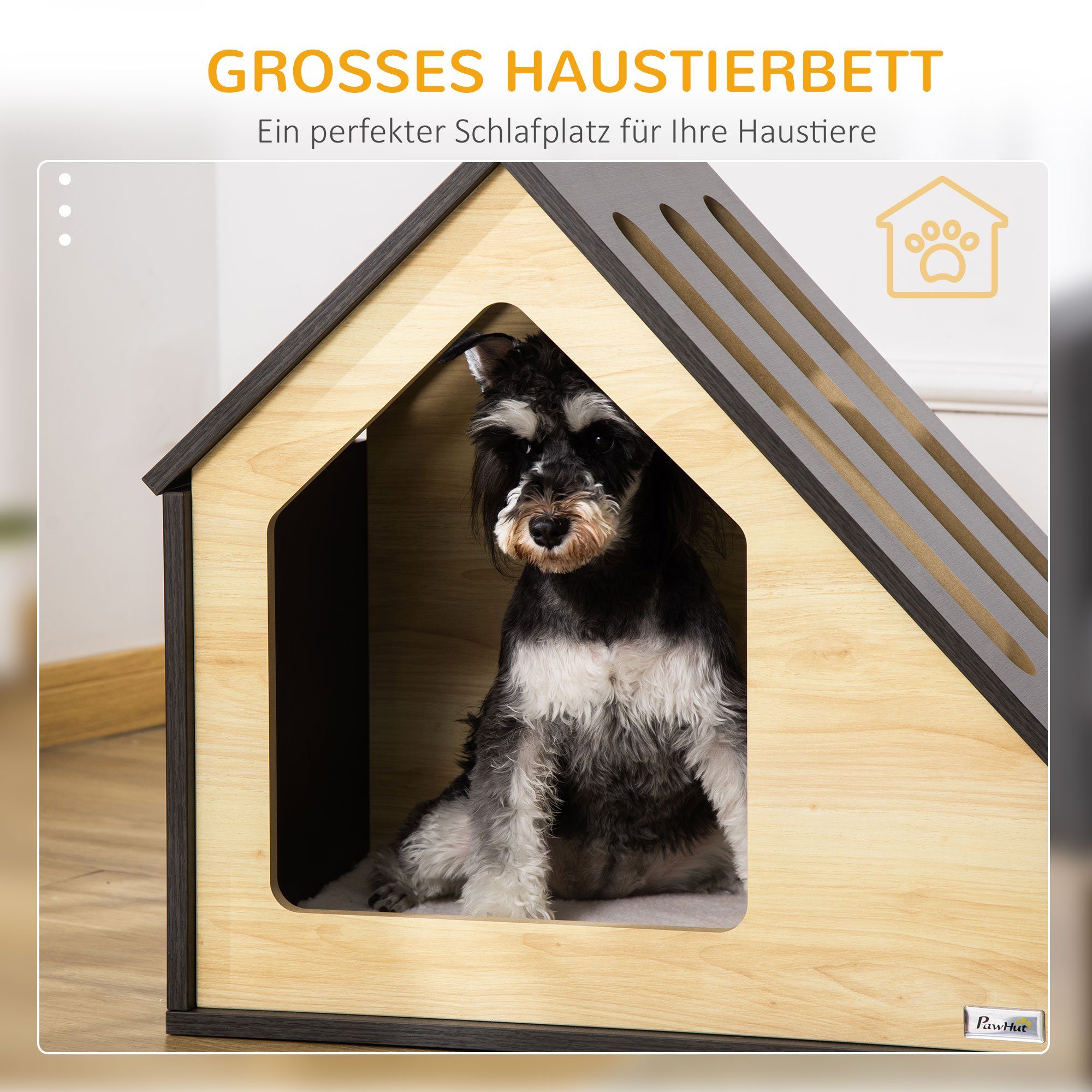 PawHut Hundehütte Hundehütte, BxTxH: 60x40x59,2 cm