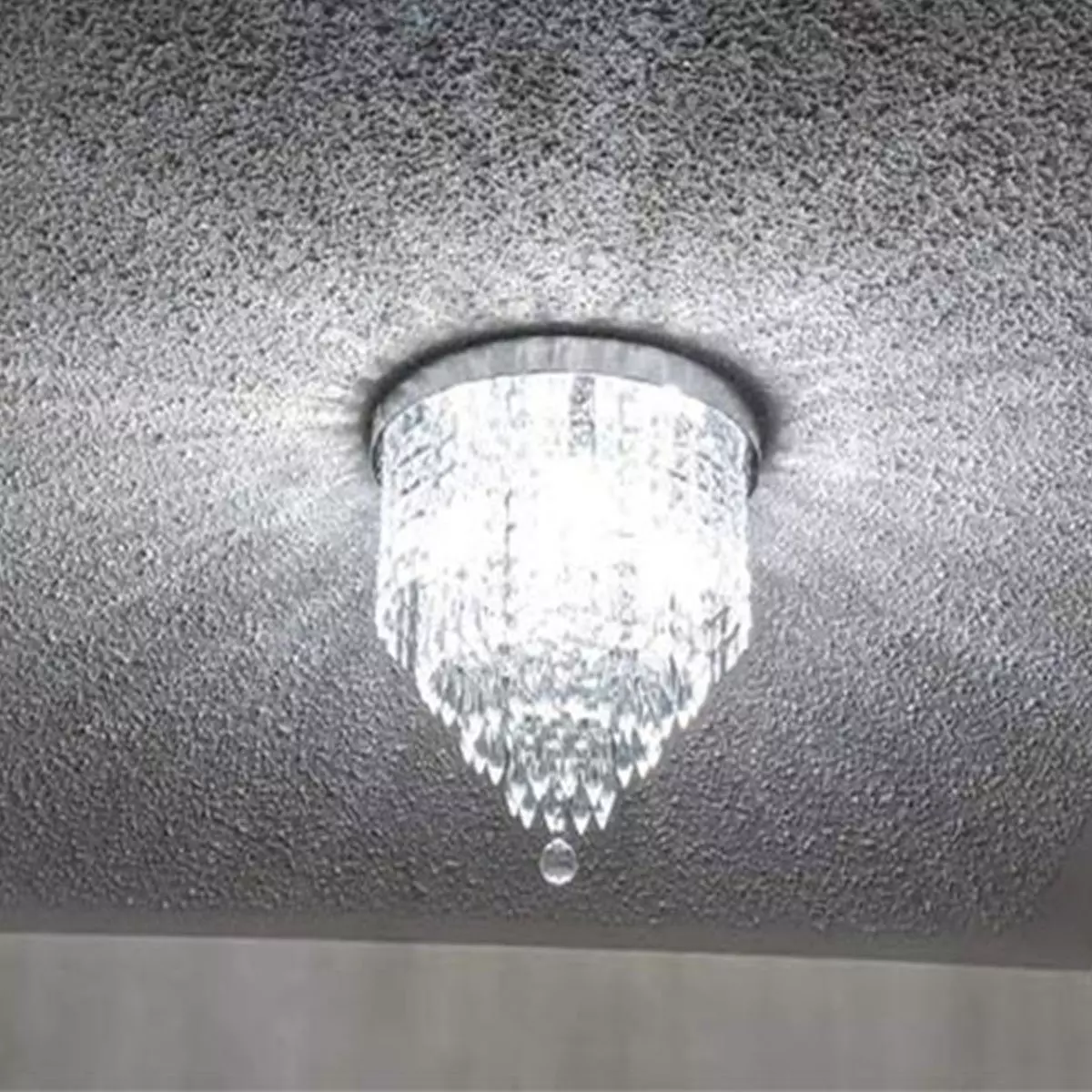 oyajia Deckenleuchte Edelstahl Kristall Kronleuchter Deckenleuchte, G9--3 Lampenfassung, LED wechselbar, Design im Chrom-Stil, 25cm x 32cm, für Schlafzimmer, Wohnzimmer, Esszimmer