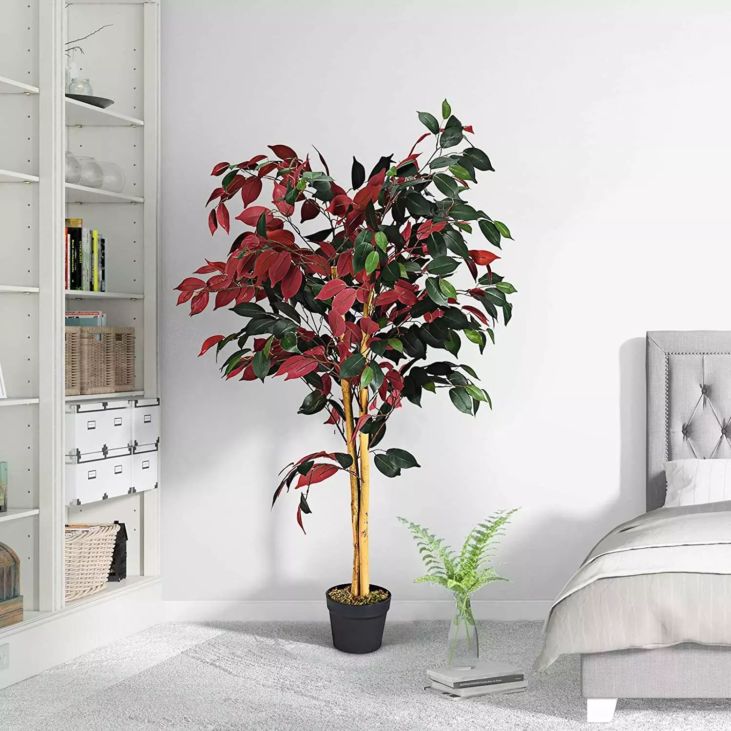 Kunstbaum Kunstpflanze, COSTWAY, 120cm, mit Topf
