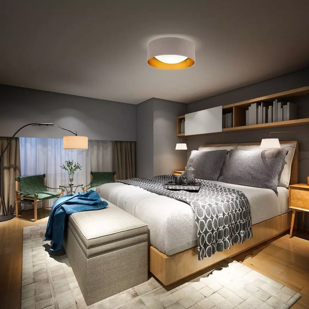 B.K.Licht Deckenleuchte LED Stoff-Deckenlampe 32cm Sternenhimmeleffekt Taupe-Gold - BKL1307, LED fest integriert, Neutralweiß, 4000K Lampe 12W 1200lm Stoffdeckenleuchte Wohnzimmer Schlafzimmer
