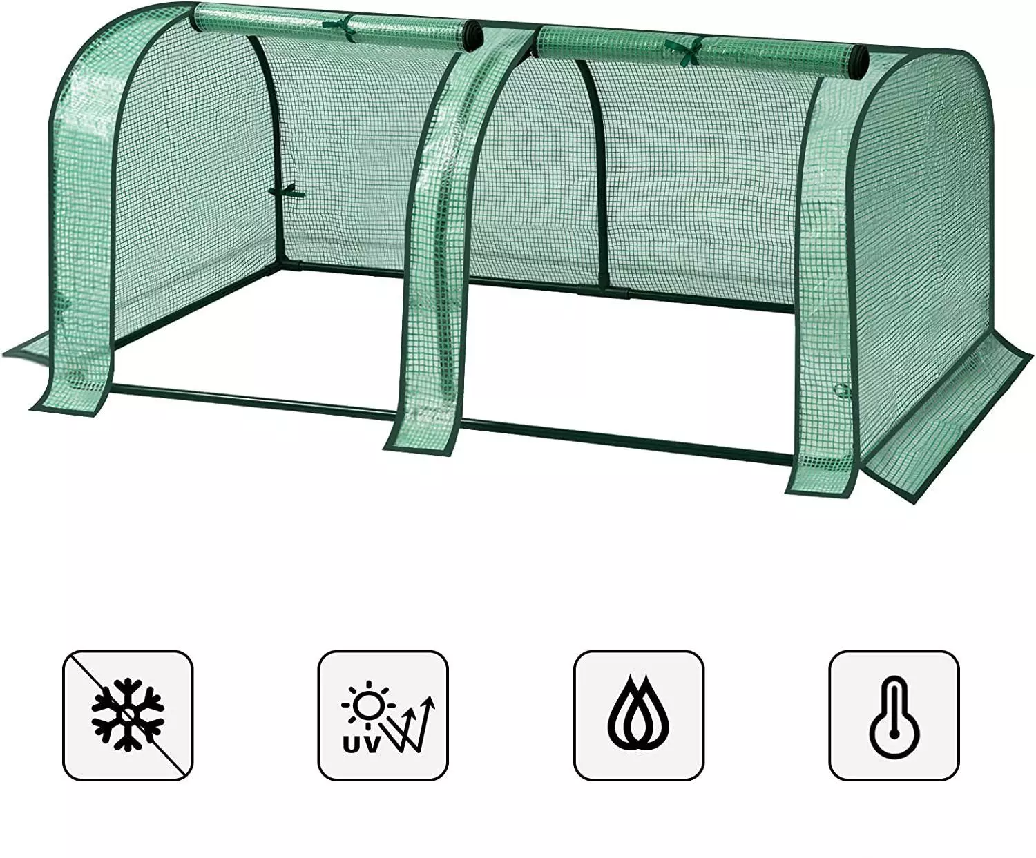 Woltu Gewächshaus, PE halbtransparent 130 g/m² 130x60x50 cm Grün