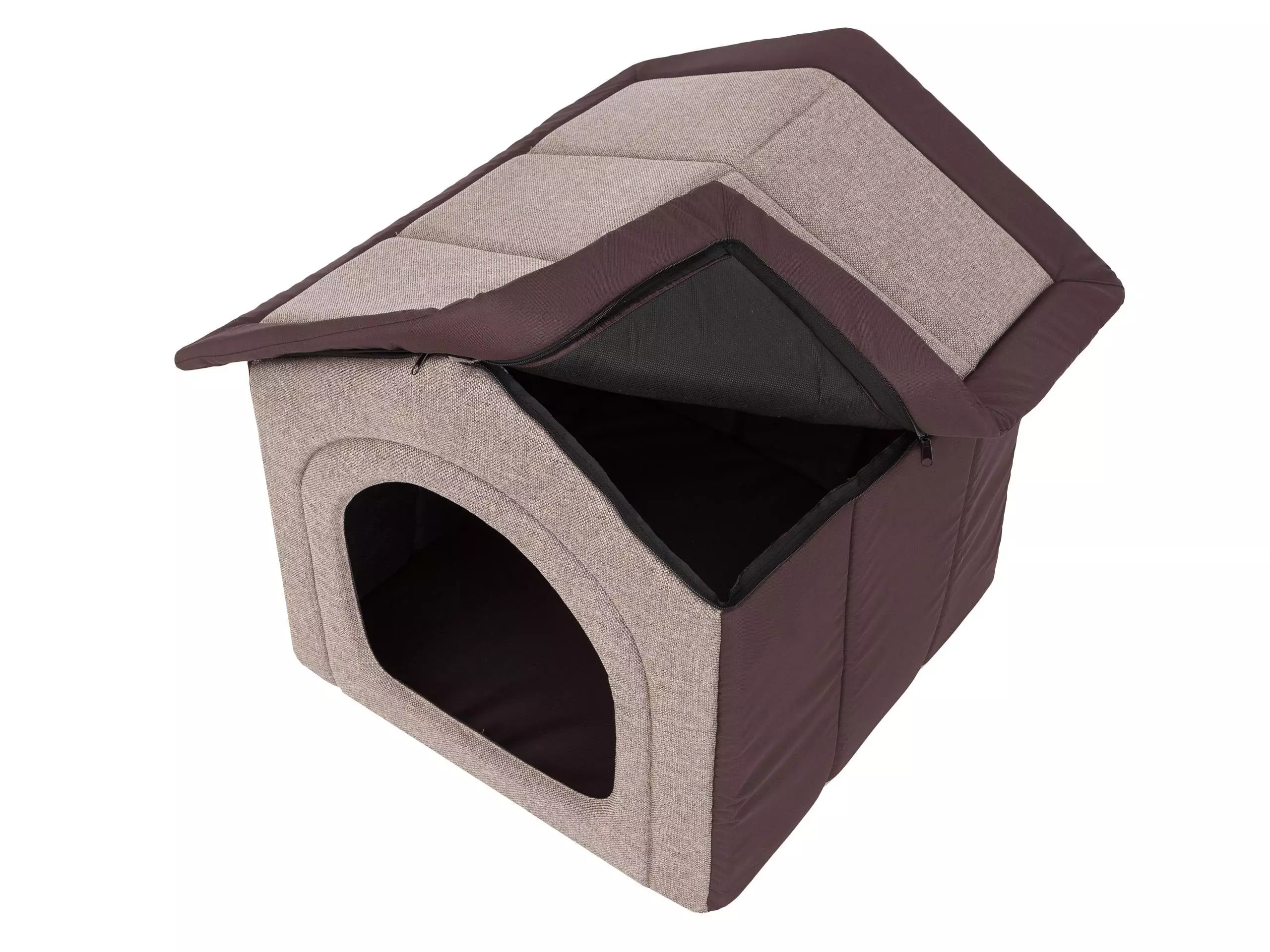 Bjird Tierhaus Hundehütte Inari, Waschbar bei 30 Grad, krazfest, made in EU, mit herausnehmbarem Dach